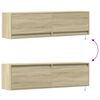 vidaXL TV Wall Cabinet Sonoma Oak Engineered Wood 55.1 x 12.2 x 15.0 in
