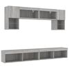 vidaXL 6 Piece TV Wall Units with LED Gray Sonoma Engineered Wood