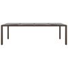 vidaXL Garden Table Brown PE Rattan Large Tough Garden Table