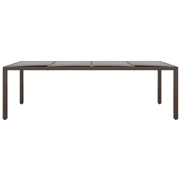 vidaXL Garden Table Brown PE Rattan Large Tough Garden Table