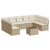 vidaXL Garden Sofa Set Beige PE rattan Medium Adjustable Feet