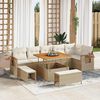 vidaXL Garden Sofa Set with Cushion 11 pcs Beige and Cream Poly Rattan