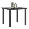 vidaXL Garden Dining Table Black Aluminum and Glass Medium Durable