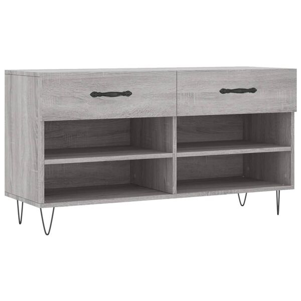 vidaXL Shoe Bench Gray sonoma Engineered wood Medium Shoe Bench