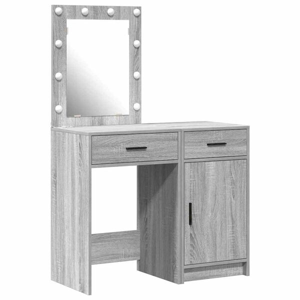 vidaXL Dressing Table 2 pcs Gray 50 x 41 x 135 cm Engineered wood