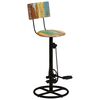 vidaXL Bar Stool Set of 2 Multicolor Solid reclaimed wood, iron Standard