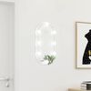 vidaXL Mirror With Led Light Silver Glass, Plastic Medium