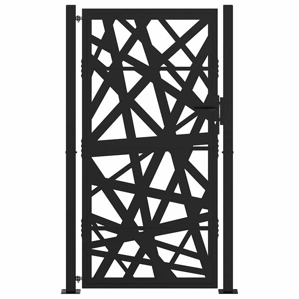 vidaXL Garden Gate Black 39.4x68.9" Steel Light Design