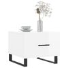 vidaXL Coffee Table Set of 2 High Gloss White Engineered Wood & Iron