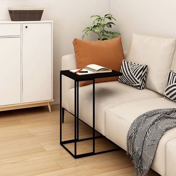 vidaXL Side Table Black Engineered Wood Small Durable Side Table