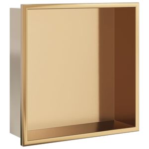 vidaXL Shower Niche Brushed Gold 12.6x12.6x3.5" Stainless Steel
