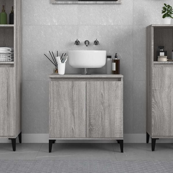 vidaXL Sink Cabinet Grey Sonoma Engineered wood 22.8x13.0x23.6 in
