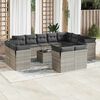 vidaXL Garden Sofa Set Light Grey PE Rattan Large Modular