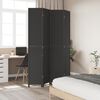 vidaXL Room Divider 4 Panels Black Solid Wood Paulownia
