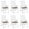 vidaXL Chair Cushion Set of 6 Taupe Oxford fabric (100% polyester)