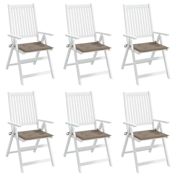 vidaXL Chair Cushion Set of 6 Taupe Oxford fabric (100% polyester)
