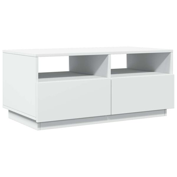 vidaXL Coffee Table White Engineered Wood Medium Lights Coffee Table