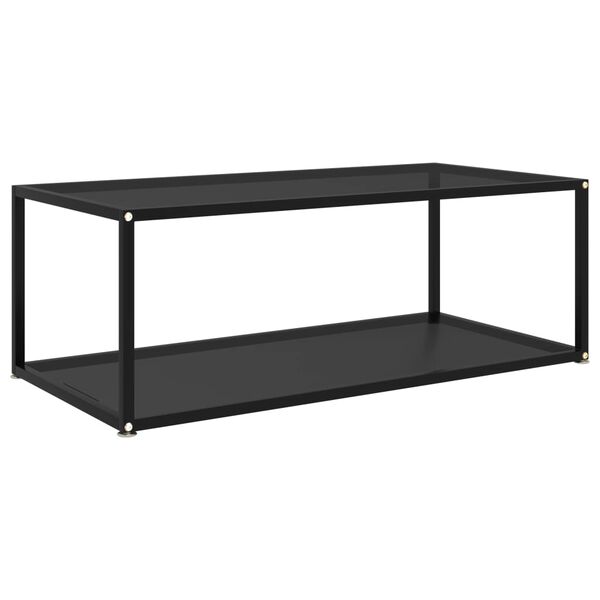 vidaXL Coffee Table Black Tempered Glass Medium Coffee Table