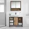 vidaXL Bathroom Cabinet with Door Artisan Oak 31.50 x 12.99 x 23.62 in