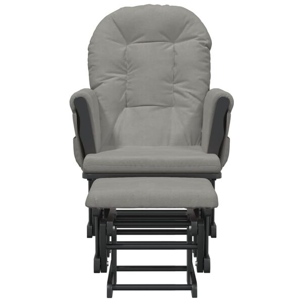 vidaXL Glider Chair With Stool Light grey
