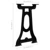 vidaXL Dining Table Leg Set of 2 Black Cast iron Standard Durable