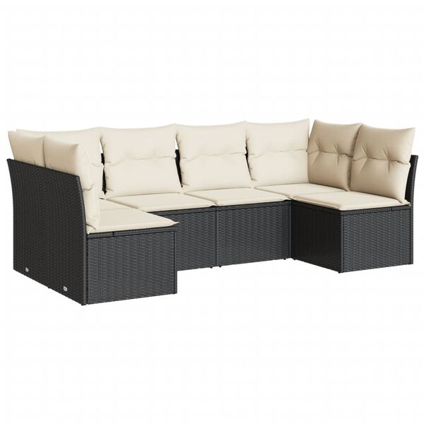 vidaXL Garden Sofa Set Black, Cream White