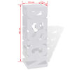 vidaXL White Square Umbrella Stand Storage Holder Walking Stick Steel 19.1"