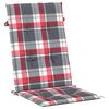 vidaXL Highback Chair Cushion Set of 6 Red Check Pattern