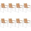 vidaXL Patio Chairs 8 pcs with Cushions Solid Teak Wood