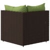 vidaXL Patio Corner Sofa Brown and Green