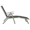vidaXL Sun Lounger Black and Silver Aluminum, Textilene Standard