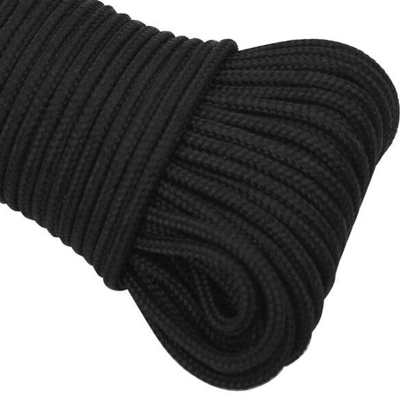 vidaXL Boat Rope Full Black 0.16 " 820.2 ' Polypropylene