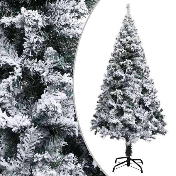 vidaXL Artificial Pre-lit Christmas Tree with Ball Set Green 82.7" PVC