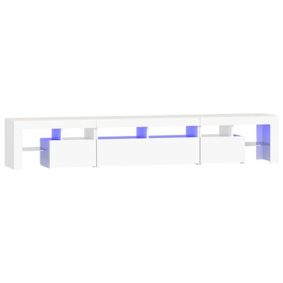 vidaXL TV Stand with LED Lights White 90.6"x14.4"x15.7"