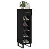 vidaXL Shoe Cabinet Black Engineered Wood, Iron Medium Shoe Cabinet