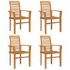 vidaXL Dining Chair Set of 4 Warm Teak Fine sanded teak hardwood