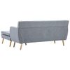 vidaXL L-shaped Sofa Light Grey Polyester, MDF, Rubberwood