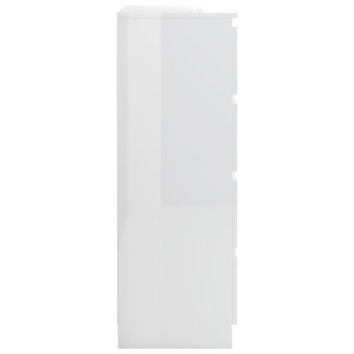 vidaXL Sideboard High Gloss White 23.6"x13.8"x38.8" Engineered Wood
