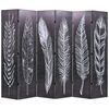 vidaXL Folding Room Divider 89.8x66.9" Feathers Black and White
