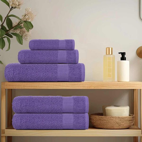 vidaXL Sauna Towel Set of 4 Purple 100% Ring-Spun Cotton 31.5 x 78.7 in