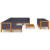 vidaXL Garden Lounge Set Dark Grey Solid acacia wood, 100% polyester