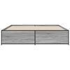 vidaXL Bed Frame Grey Sonoma Engineered wood, steel 79 x 79 in Durable