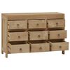 vidaXL Chest Of Drawers Natural Teak Solid Teak Wood, Brass Medium