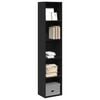 vidaXL Bookcase Black Engineered wood Medium Bookcase Rectangular