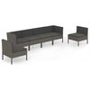 vidaXL Garden Lounge Set Grey PE rattan Medium Modular