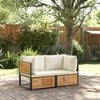 vidaXL Garden Sofa Cream white