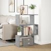 vidaXL Room Divider Bookcase Concrete Grey Engineered Wood