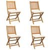 vidaXL Folding Chair 4 pcs White 49 x 57.5 x 92cm Solid Acacia wood