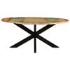 vidaXL Dining Table Varied Solid reclaimed wood, powder-coated steel Large