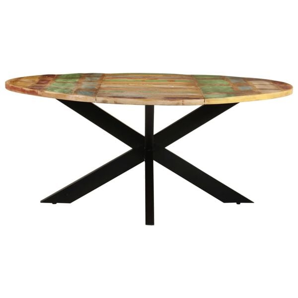 vidaXL Dining Table Varied Solid reclaimed wood, powder-coated steel Large